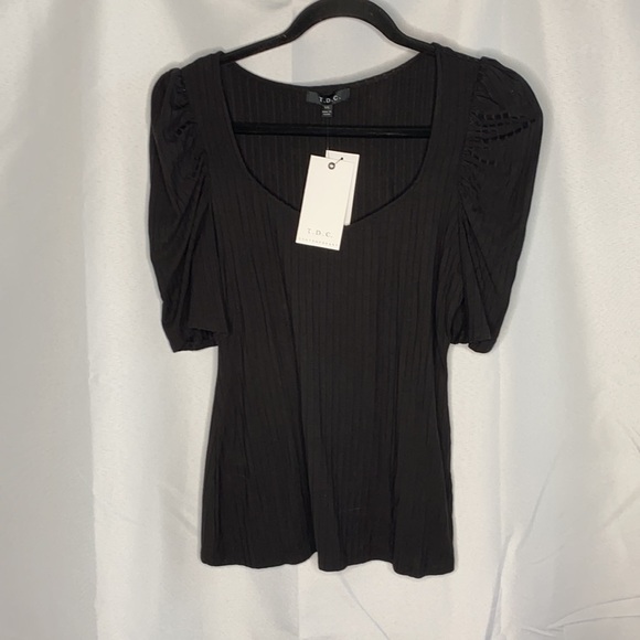 T.D.C. Topson Ribbed Puffed-Sleeve Top - Picture 3 of 8